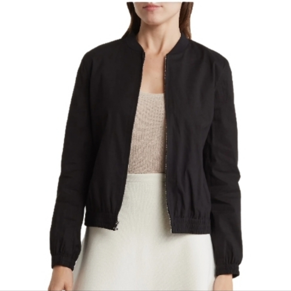 NWT THEORY ‘Baharah’ Linen-Blend Bomber Jacket, Sz M, Retail $375